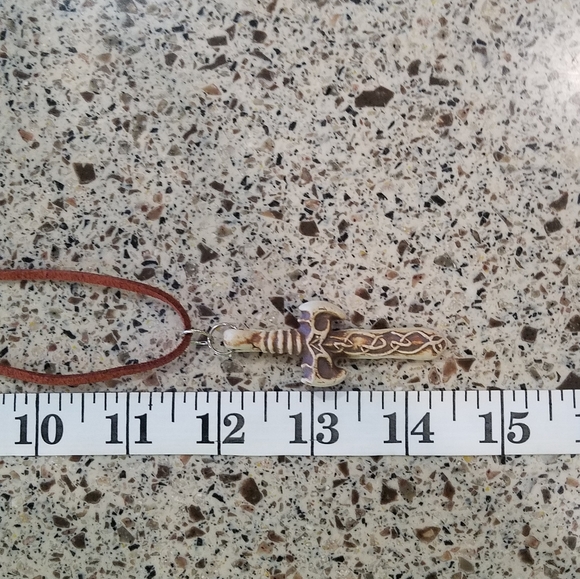 Vintage pottery fantasy sword necklace - Picture 5 of 7